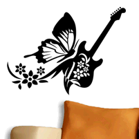 Gitaar met vlinder