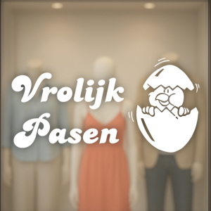 Kuiken in ei met Vrolijk Pasen