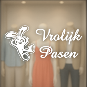 Liggende paashaas Vrolijk Pasen