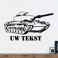 Oorlog tank en tekst