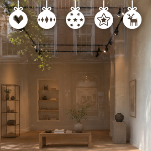 5 Kerstballen met figuurtjes