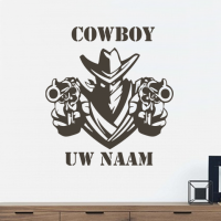 Cowboy met revolvers + uw naam