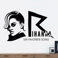 Rihanna hoofd + logo + song