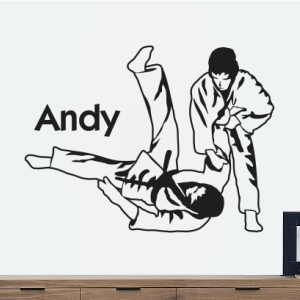 Muursticker Judo + eigen naam Judo + eigen naam