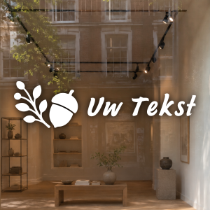 Herfst eikel tak en eigen tekst uitgesneden