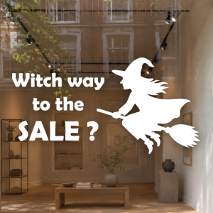 Witch way to the sale met heks naar links