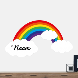 Regenboog met wolkjes en naam