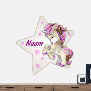 Schattige unicorn met naam in ster