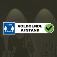Sticker voldoende afstand houden met pictogram