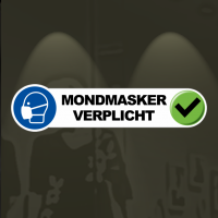 Sticker mondmasker verplicht met pictogram