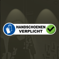 Sticker handschoenen verplicht met pictogram
