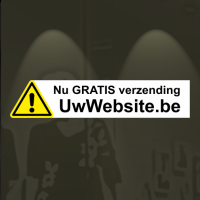 Sticker nu gratis verzending op uw website met uitroepteken