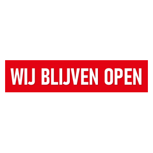 Sticker wij blijven open