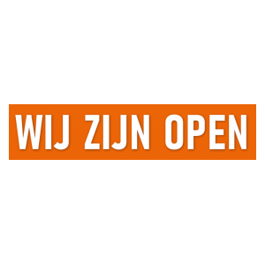 Sticker wij zijn open