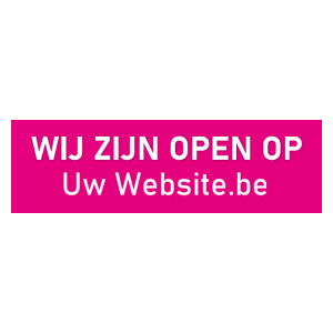 Sticker wij zijn open op website