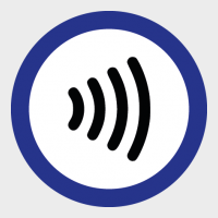 Logo contactloos betalen in cirkel