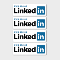 set met 4 volg ons op LinkedIn stickers