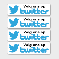 set met 4 volg ons op Twitter stickers