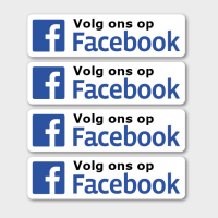 set met 4 volg ons op Facebook stickers