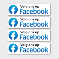 Sticker set met 4 volg ons op Facebook stickers met rond logo set met 4 volg ons op Facebook stickers met rond logo