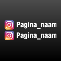Sticker set met 2 Instagram logo's en uitgesneden naam set met 2 Instagram logo's en uitgesneden naam