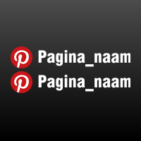 set met 2 Pinterest logo's en uitgesneden naam