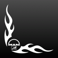 Vlammen met MAN logo