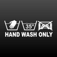 Hand wash only met symbolen